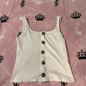 Shein Button Front Rib Knit Tank Top